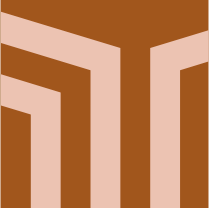 lines from Motif apartments logo in light pink on orange background