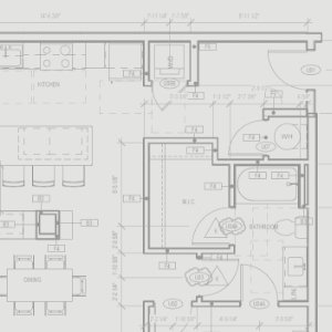 black and white drawing of floor plan